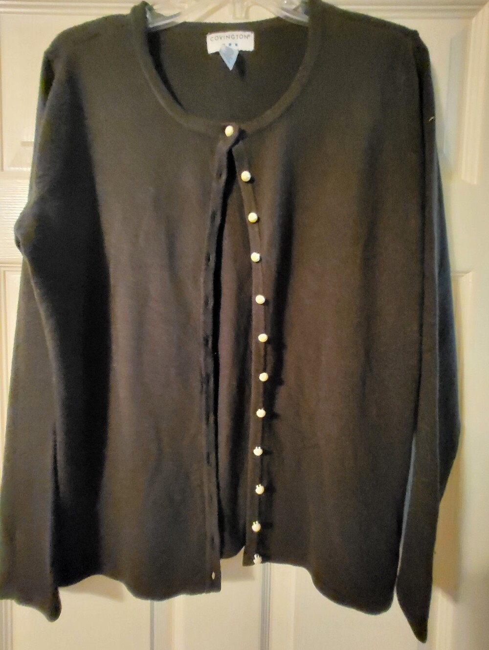 Covington Black Pearl-Button Women's Cardigan
